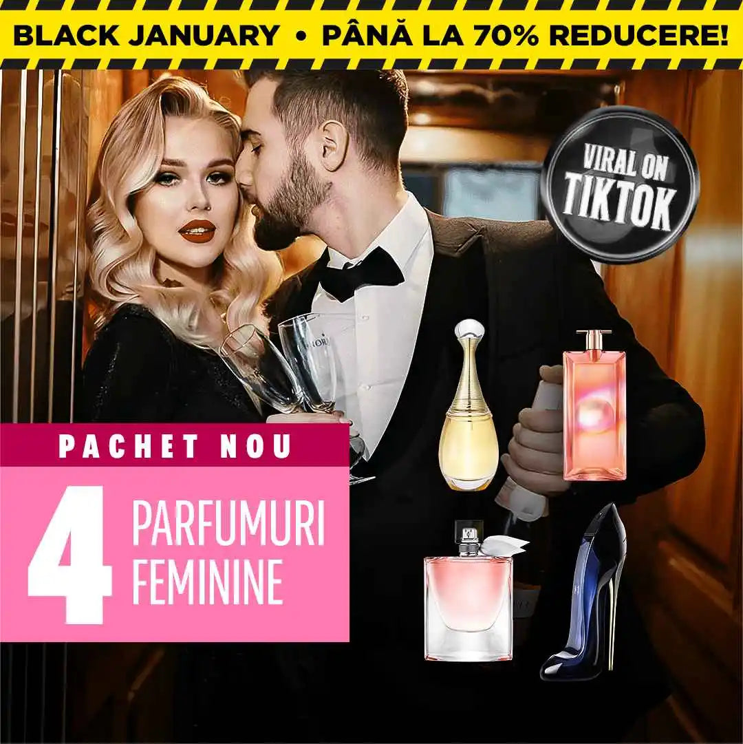 Cumpără 1 și primești 4! – Pachet exclusiv de parfumuri premium: Scandal, Idôle, La Nuit Trésor și Good Girl (Eau de Parfum, 100 ml fiecare)
